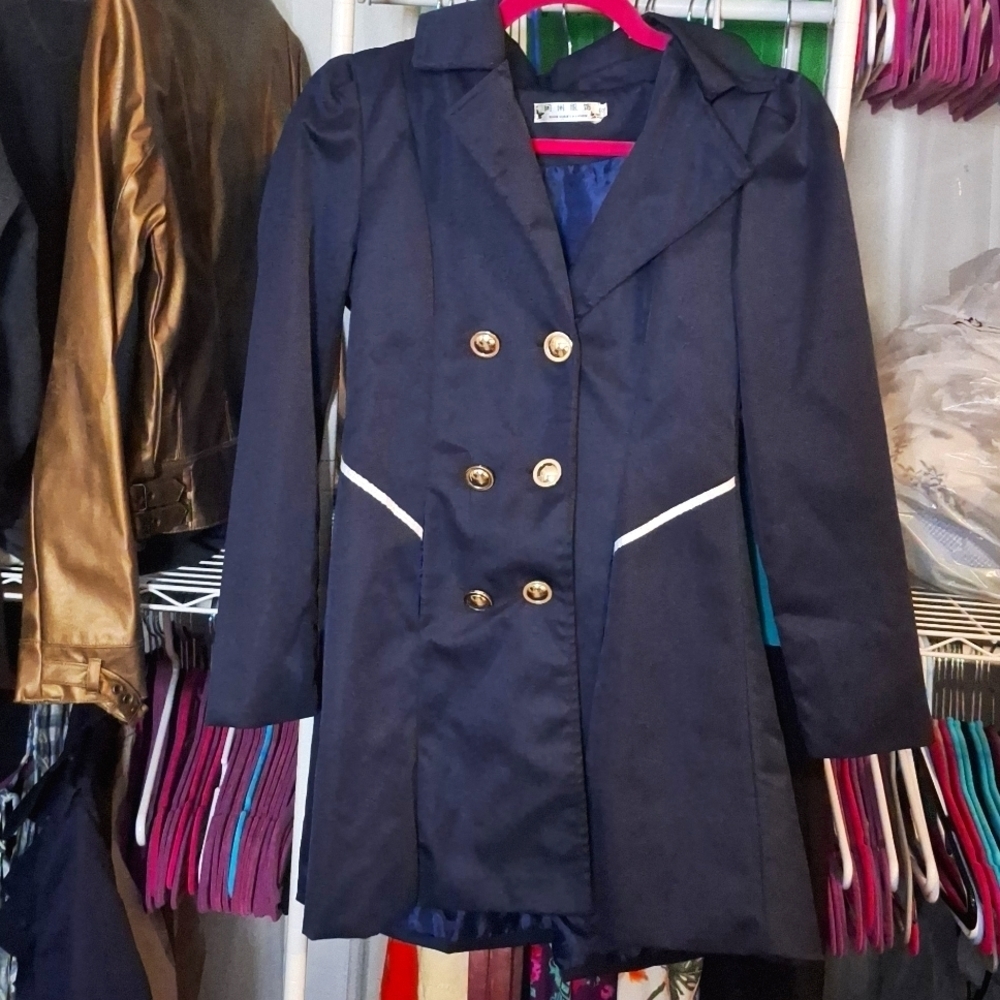NAVY BLUE PEA COAT SIZE SMALL